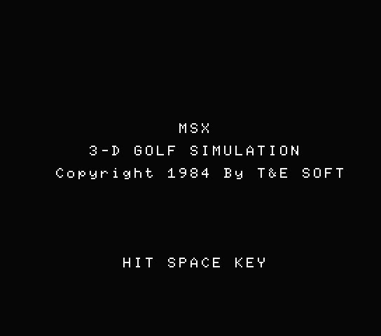 3D Golf Simulation title screen for MSX